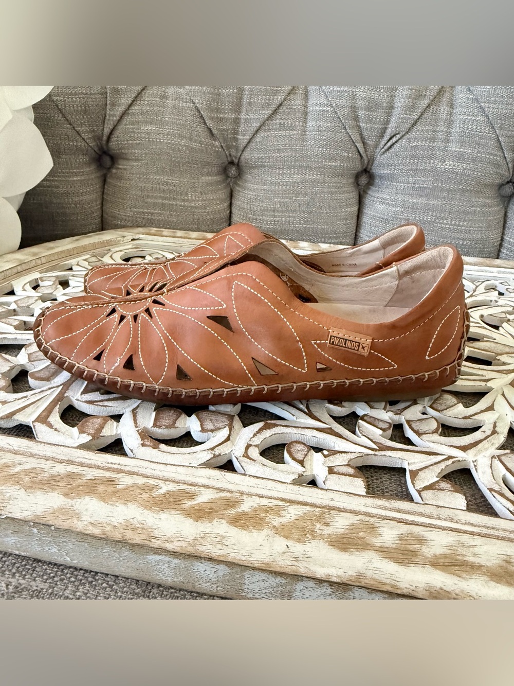 Pikolinos Leather Slip On Loafers Shoes 39 8.5 - Picture 3 of 9